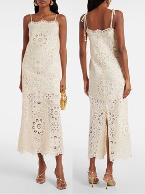 zimmermann pop trimmed midi dress ZIMMERMANN